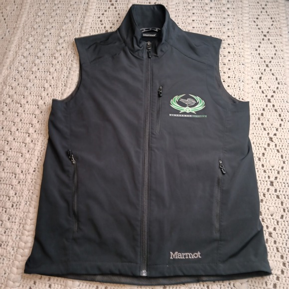 Marmot‎ Approach Vest Mens M Black FULL ZIP M3 Windbreaker Porche Back Hit Gorp - Picture 1 of 15